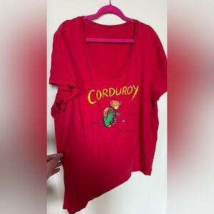 Out Of Print for Torrid Corduroy v-neck t-shirt, sz 4